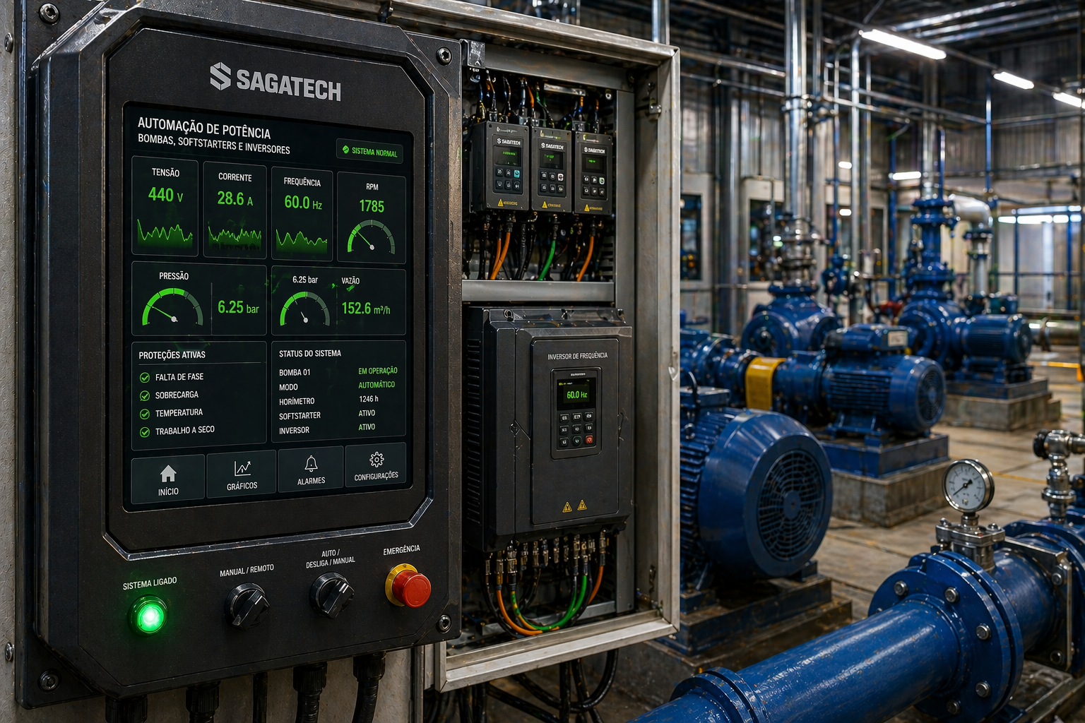 Automacao de Potencia: Bombas, Softstarters e Inversores