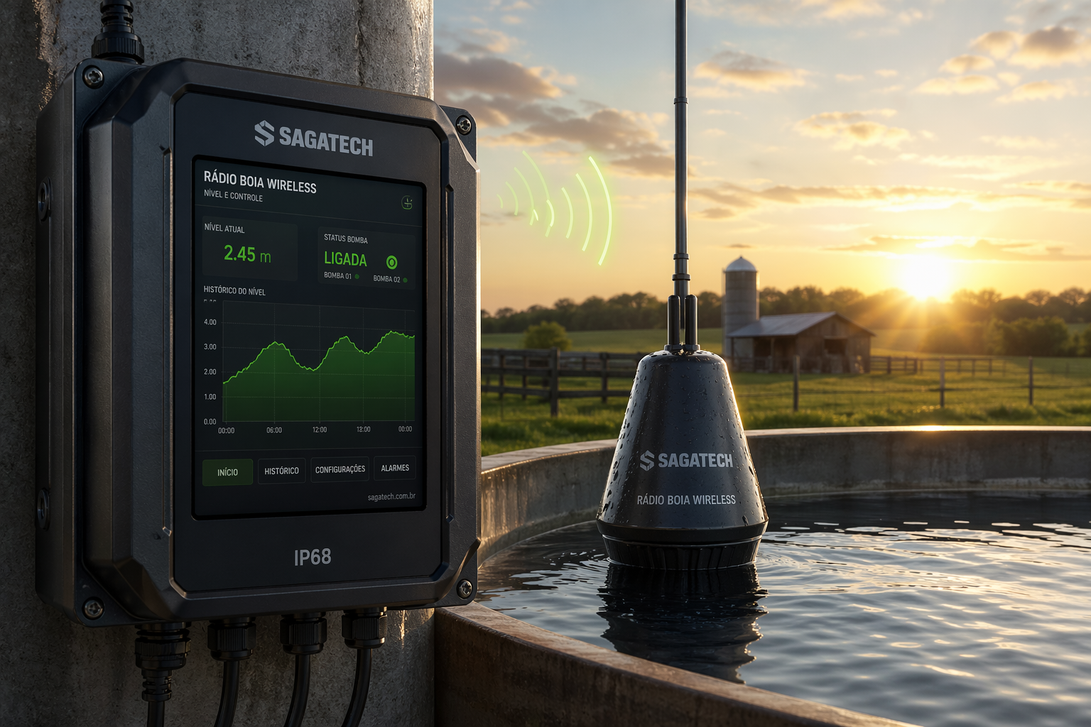 Radio Boia Wireless com IHM Local